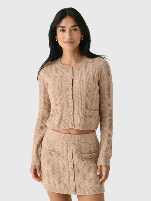 Love Shack Fancy Sweaters Love Shack Fancy - Eugenie Cardigan in camel