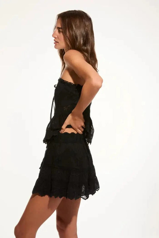 Love Shack Fancy Sweaters Love Shack Fancy - Rowina Top in Black