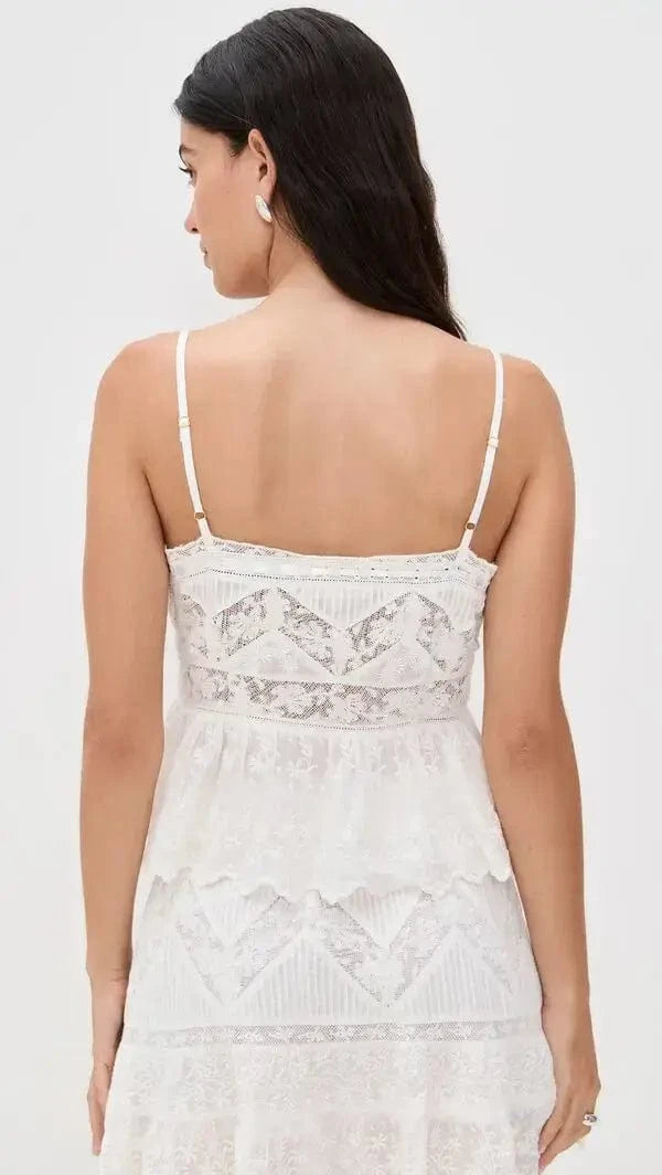 Love Shack Fancy Sweaters Love Shack Fancy - Rowina Top in Optic White