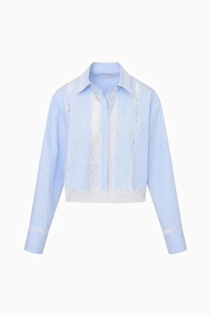 Love Shack Fancy Tops Love Shack Fancy - Delano Top in Sky Lagoon