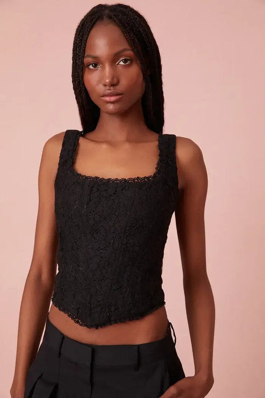 Love Shack Fancy Tops Love Shack Fancy - Lorelai Bustier in Black