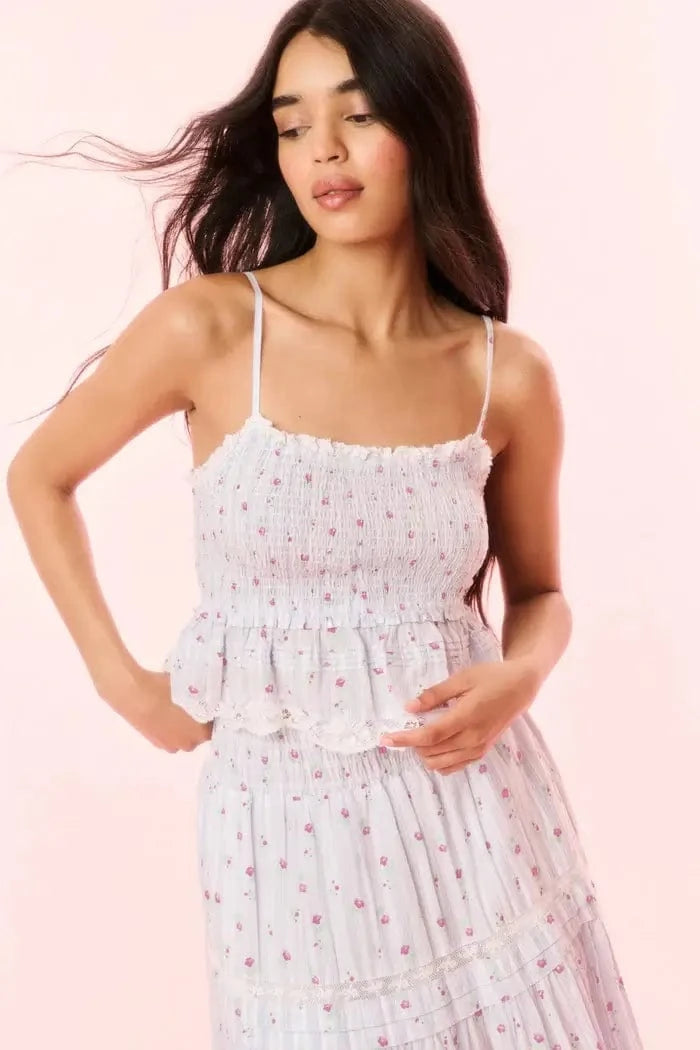 Love Shack Fancy Tops Love Shack Fancy - Marzenia Top in Coastline Blue