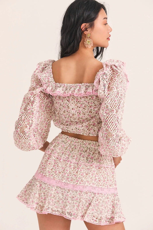 Love Shack Fancy Tops M Love Shack Fancy - Dorabella rop top in Petunia Pink