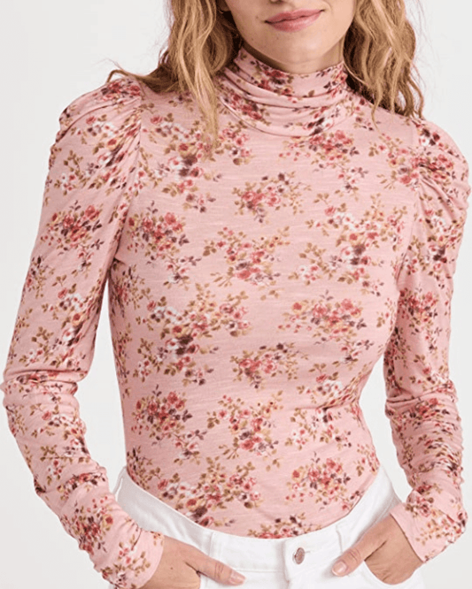 Love Shack Fancy Tops P/XS Love Shack Fancy - Vienna Turtleneck in Berry Cobbler