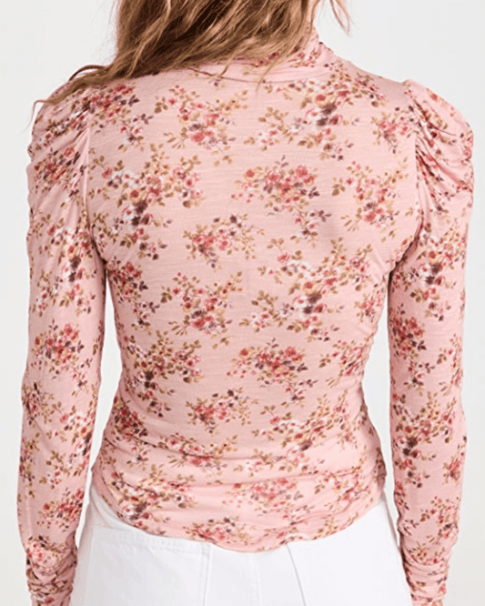 Love Shack Fancy Tops P/XS Love Shack Fancy - Vienna Turtleneck in Berry Cobbler