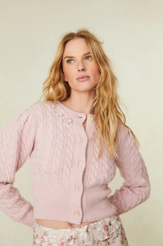 Love Shack Fancy Tops S Love Shack Fancy - Rumi Cardigan in Rose dust