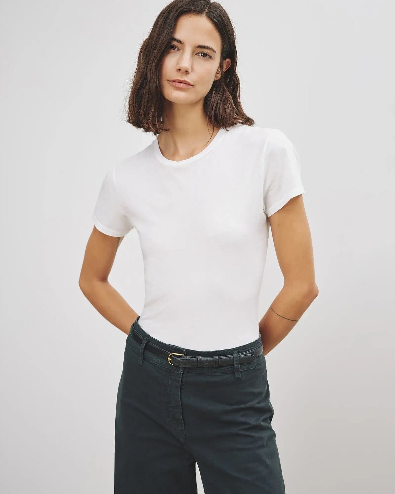 Nili Lotan Blouses Nili Lotan - Lana Crew neck Tee in White
