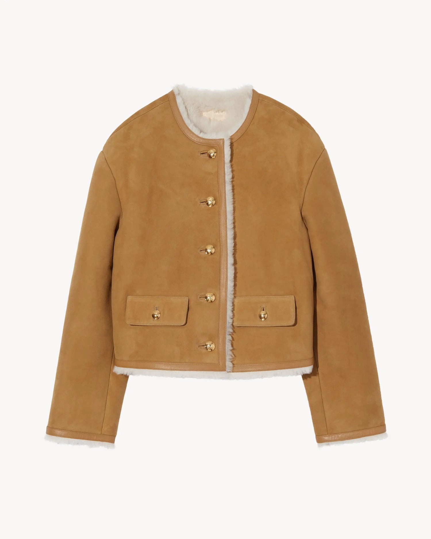 Nili Lotan Jackets M Nili Lotan - Zanie Short Shearling Coat in Tan/Natural