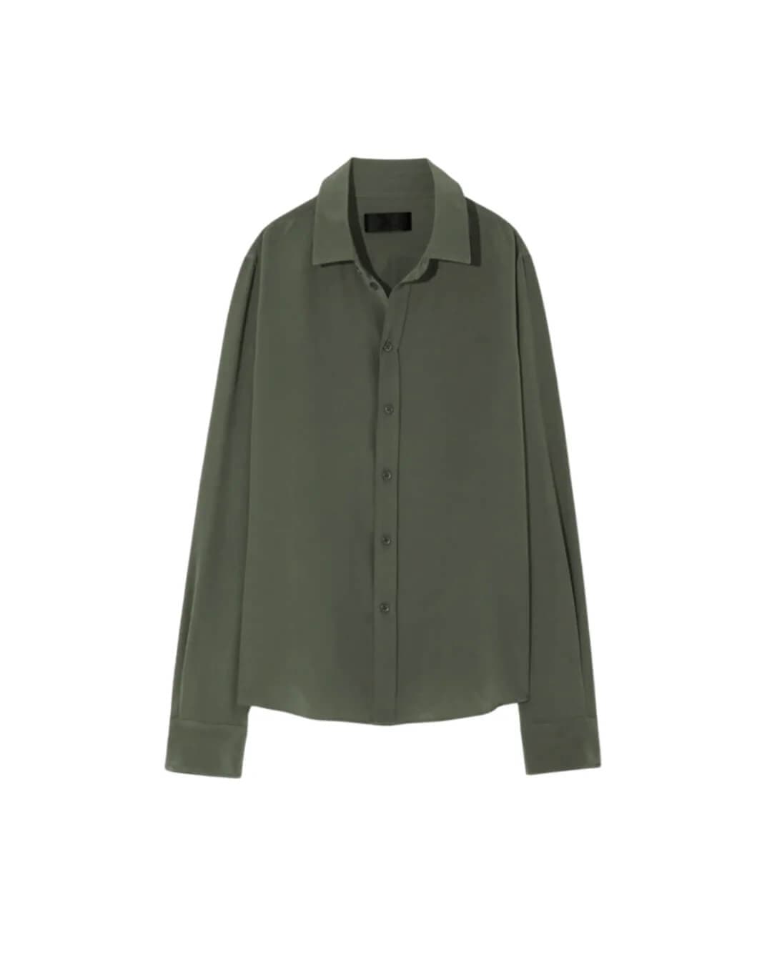 Nili Lotan Shirts Nili Lotan - Gaia Slim Shirt in Loden