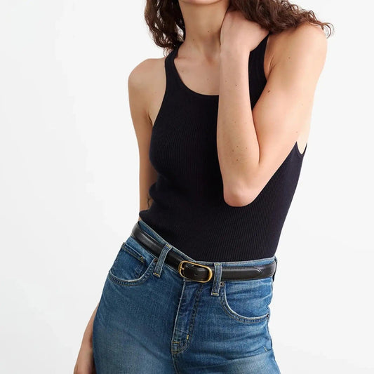 Nili Lotan Sweater Nili Lotan - Lottie Knit Tank in Dark Navy