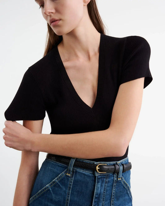Nili Lotan Sweater XS Nili Lotan - Italia Knit tee in black