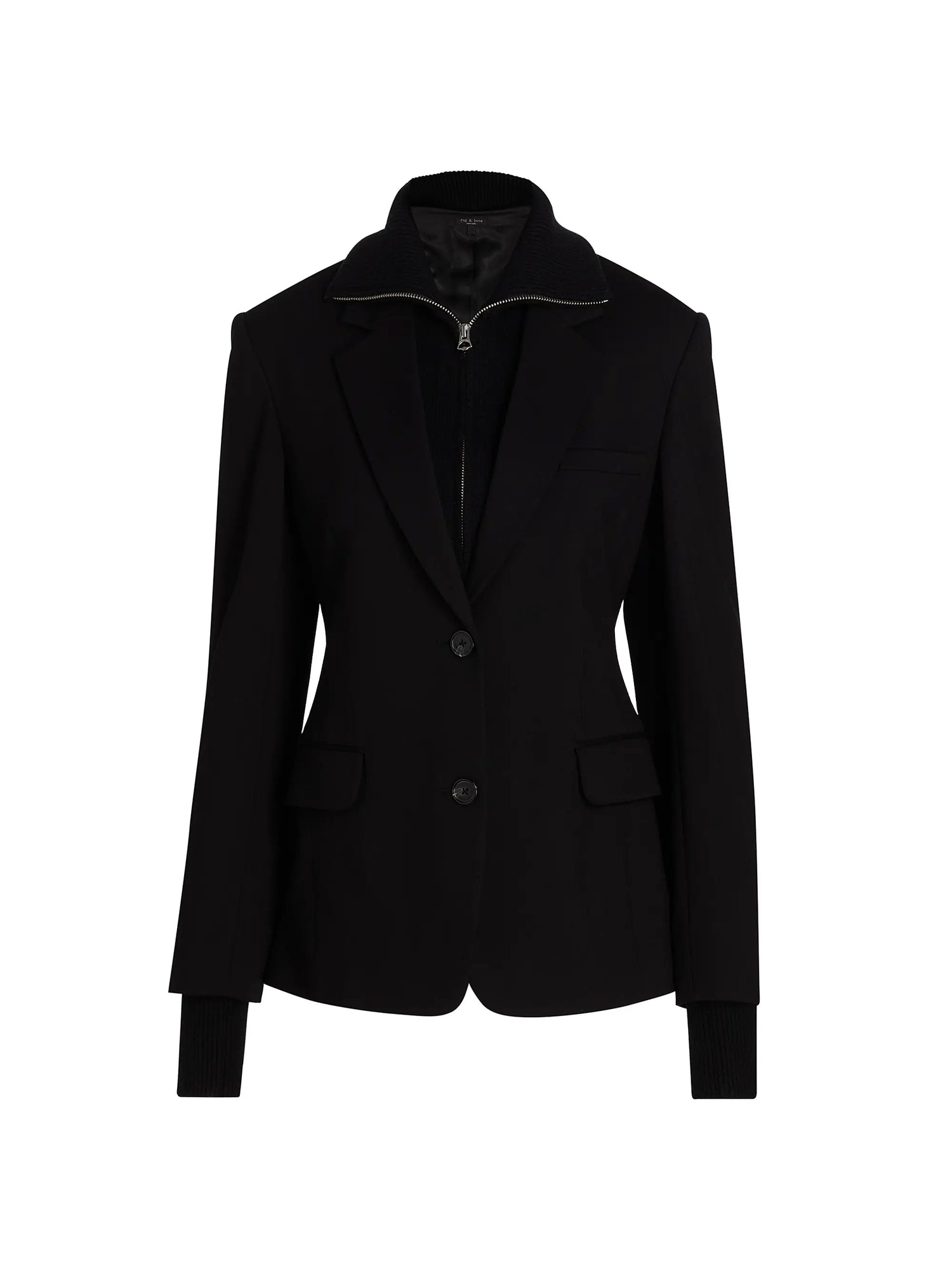 Rag & Bone Boots Rag & Bone - Frank Mixed Media blazer in black