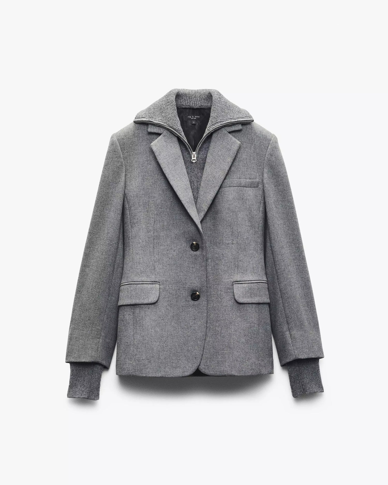 Rag & Bone Boots Rag & Bone - Frank Mixed Media blazer in grey