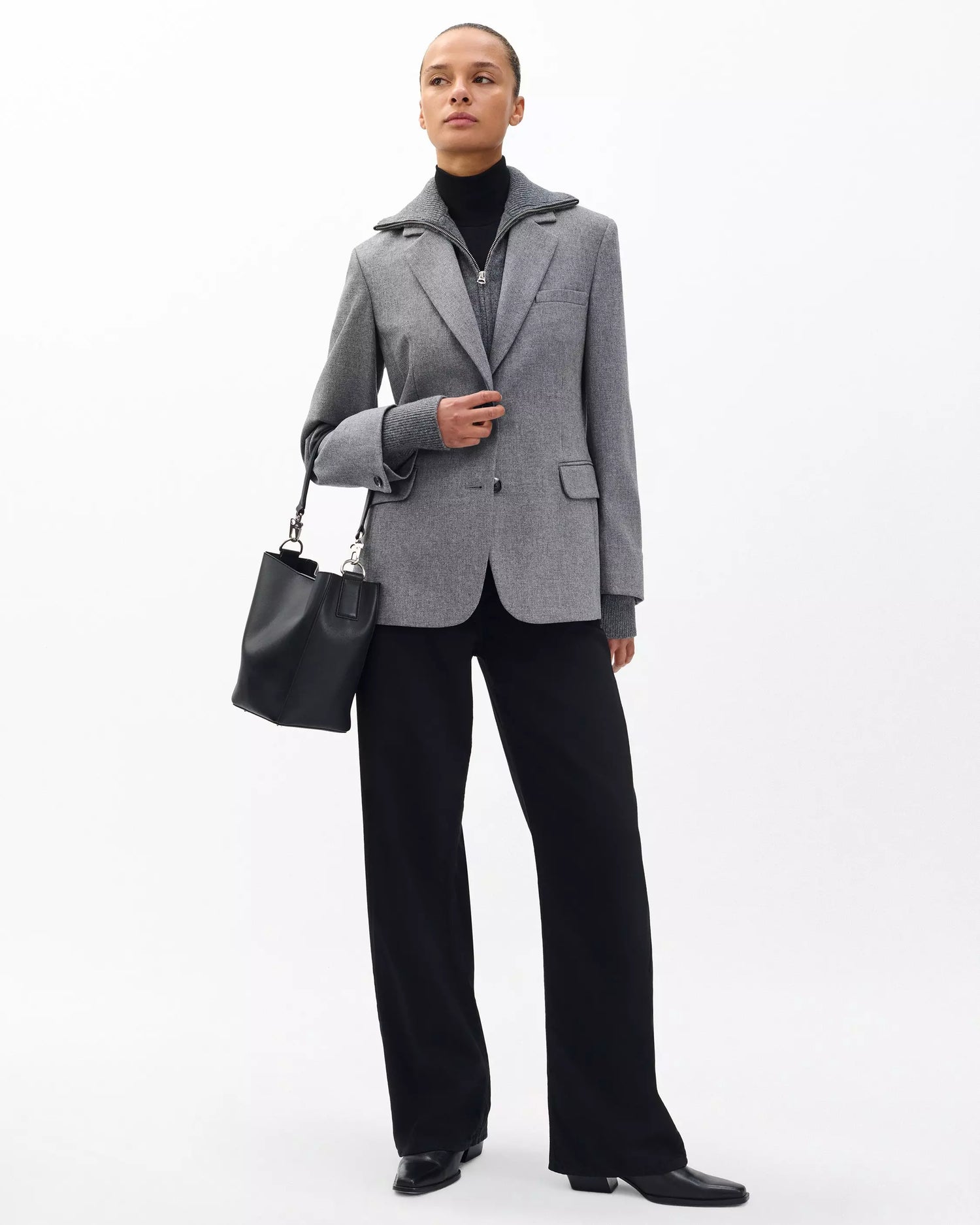 Rag & Bone Boots Rag & Bone - Frank Mixed Media blazer in grey