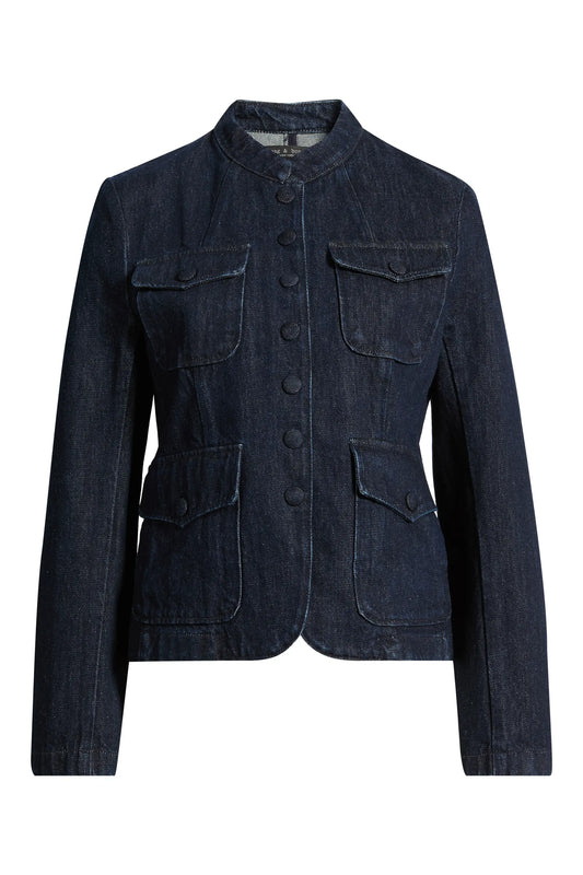 Rag & Bone Coats & Jackets Rag & Bone - Mercer cotton Denim blazer in Dark Rinse