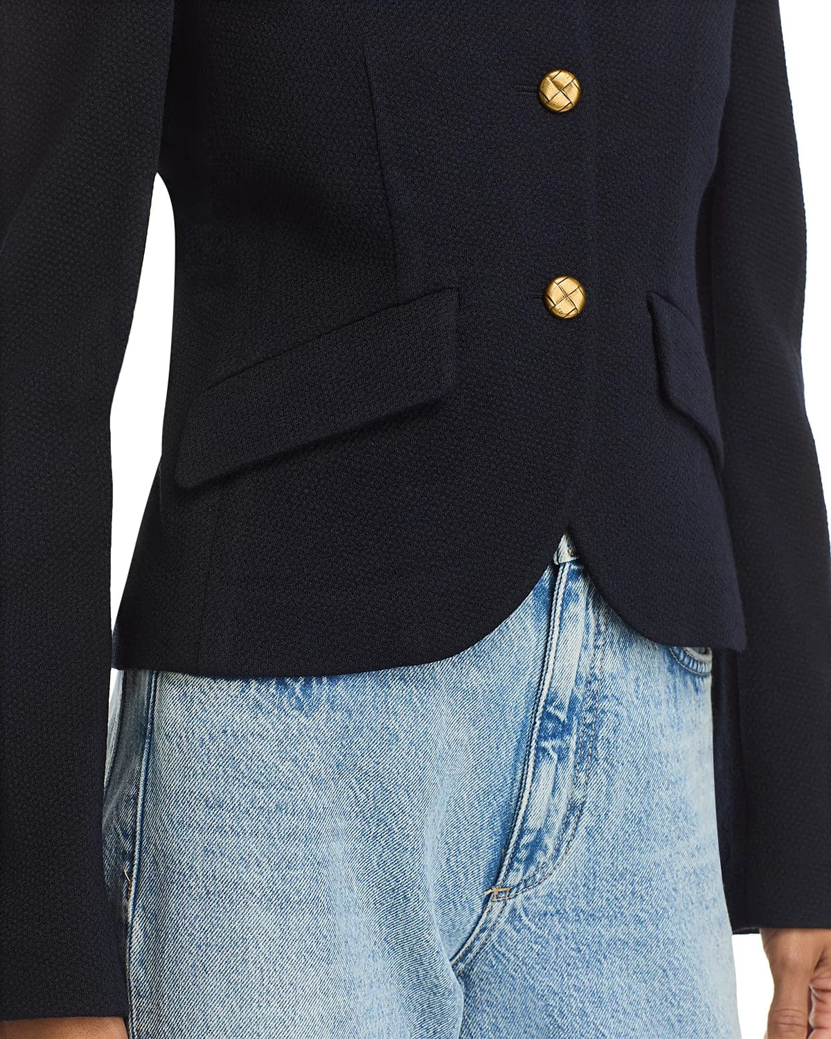 Rag & Bone Jackets Rag & Bone - Slade Cropped Textured Blazer in navy