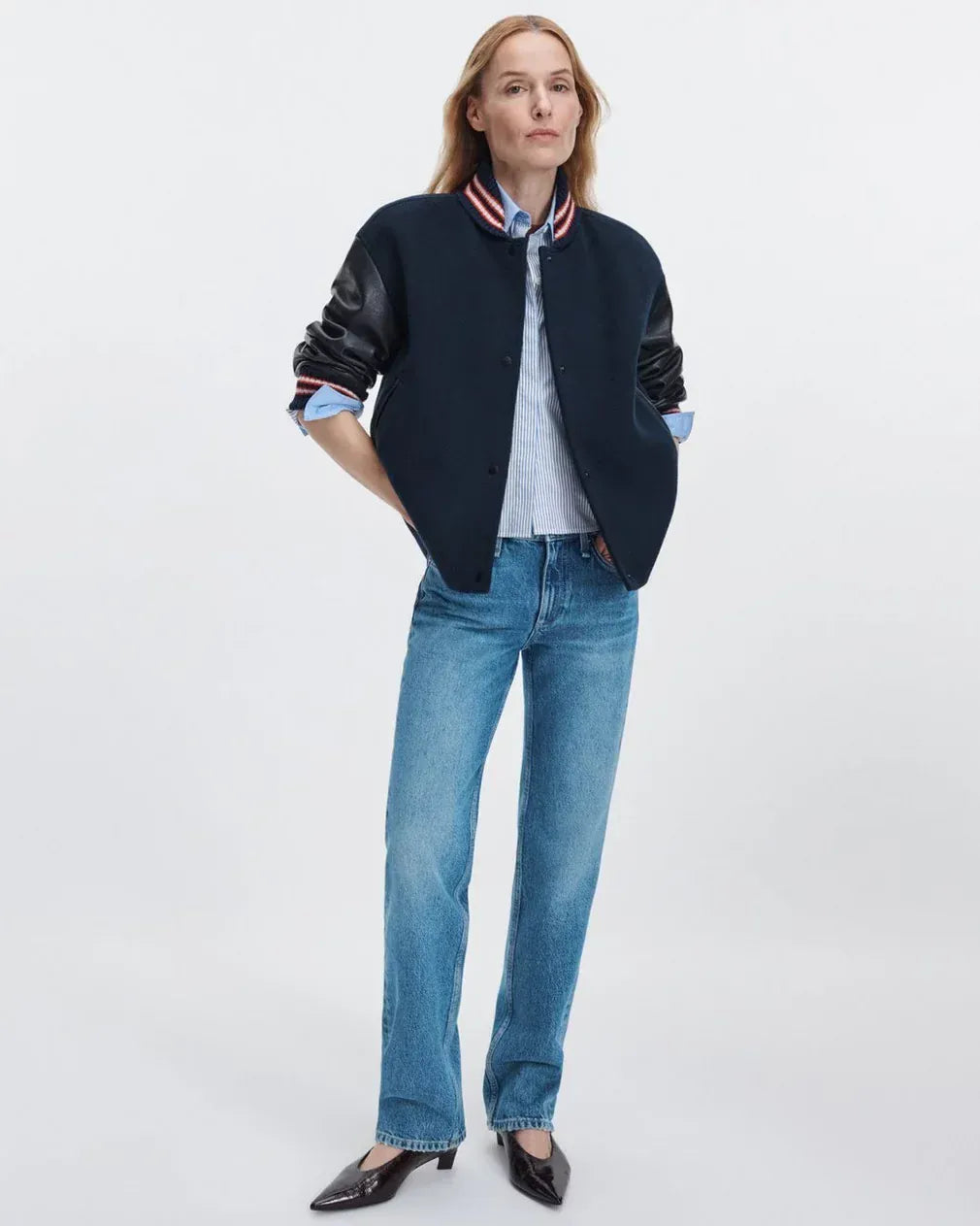Rag & Bone Pants Rag & Bone - Harlow Straight Jean Low-Rise in Rigid Denim in Candice