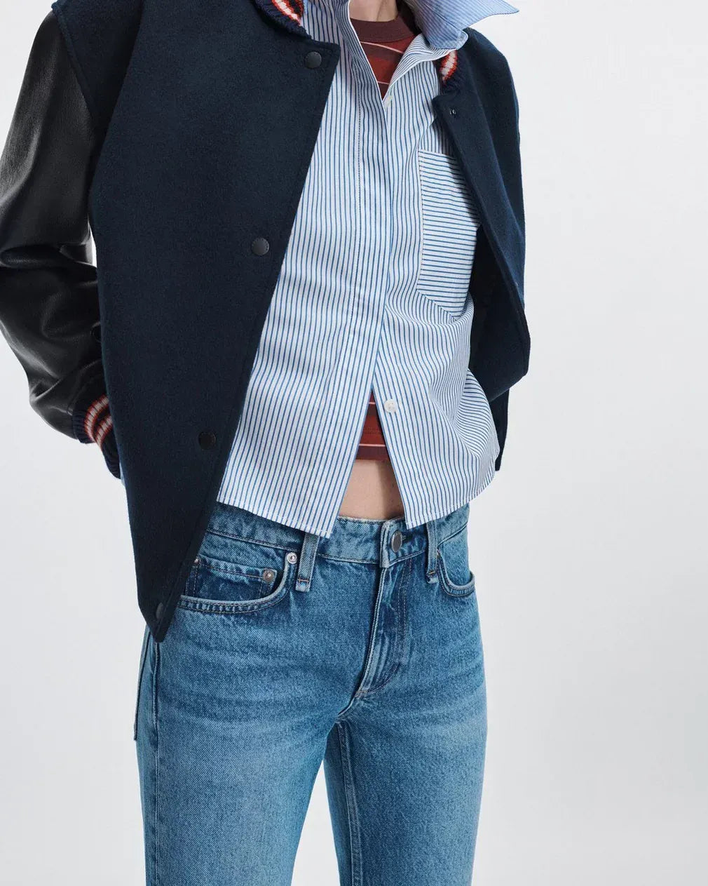 Rag & Bone Pants Rag & Bone - Harlow Straight Jean Low-Rise in Rigid Denim in Candice