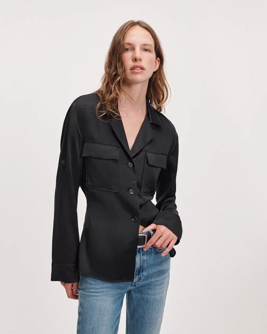 Rag & Bone Shirts & Tops Rag & Bone - Sonny Silk Blouse in Black