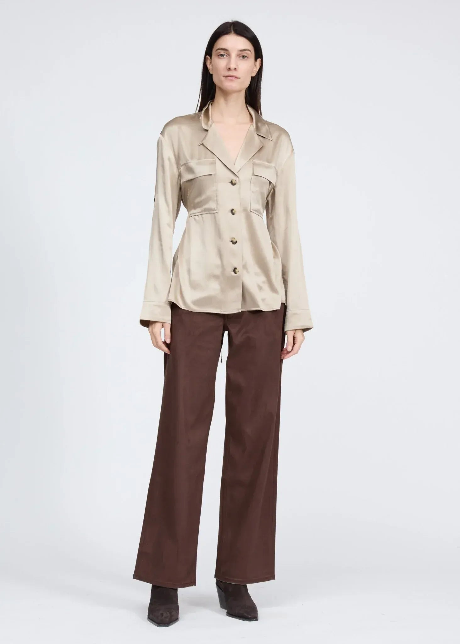 Rag & Bone Shirts & Tops Rag & Bone - Sonny Silk Blouse in Sand