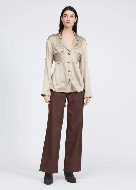 Rag & Bone Shirts & Tops Rag & Bone - Sonny Silk Blouse in Sand