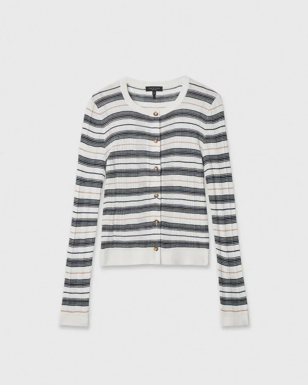 Rag & Bone Shirts & Tops Rag & Bone - Teresa Silk stripe cardigan in Ivory Multi