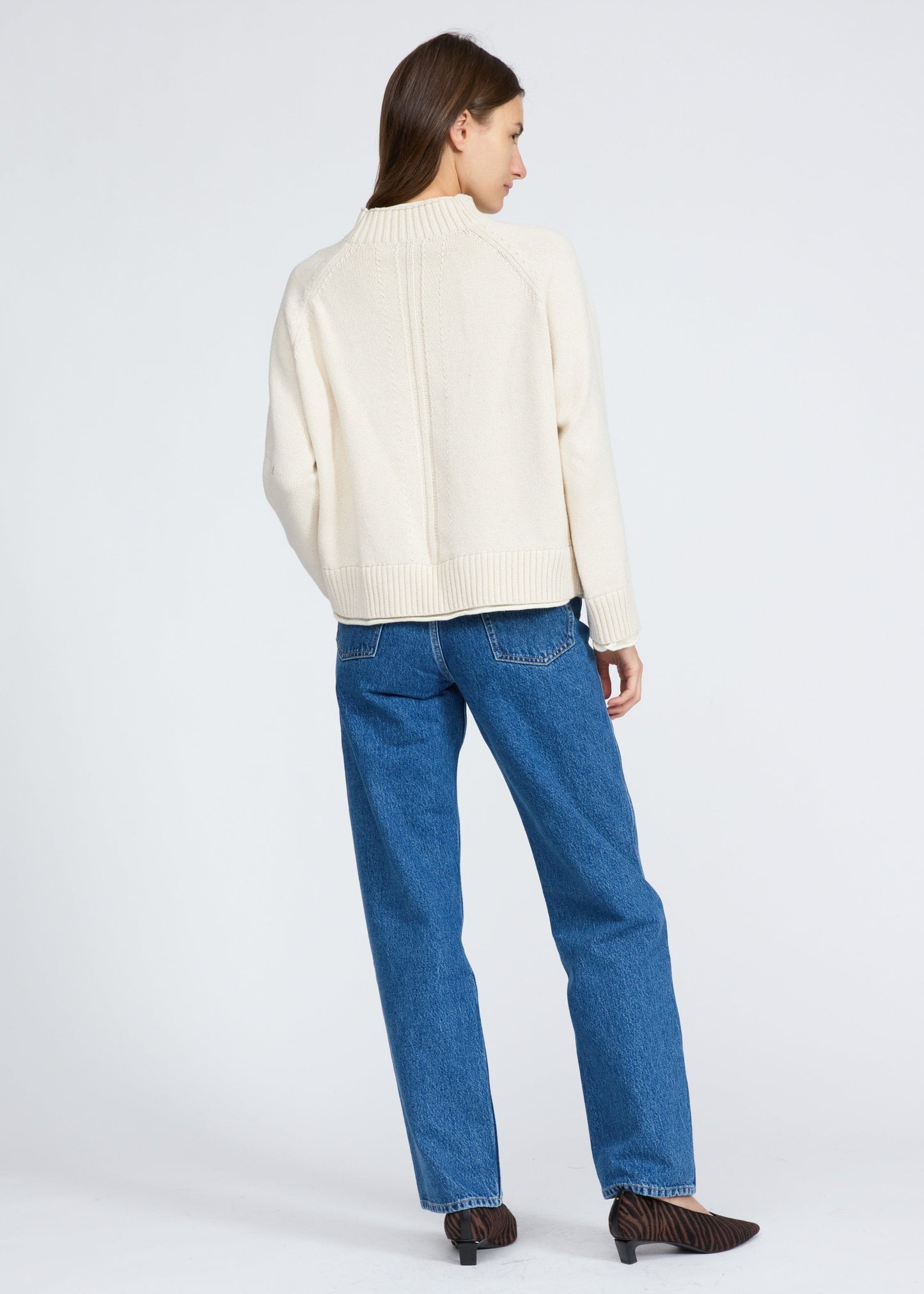 Rag & Bone sweaters Rag & Bone - Hazel Roll Neck Cotton & Wool Sweater in Ivory