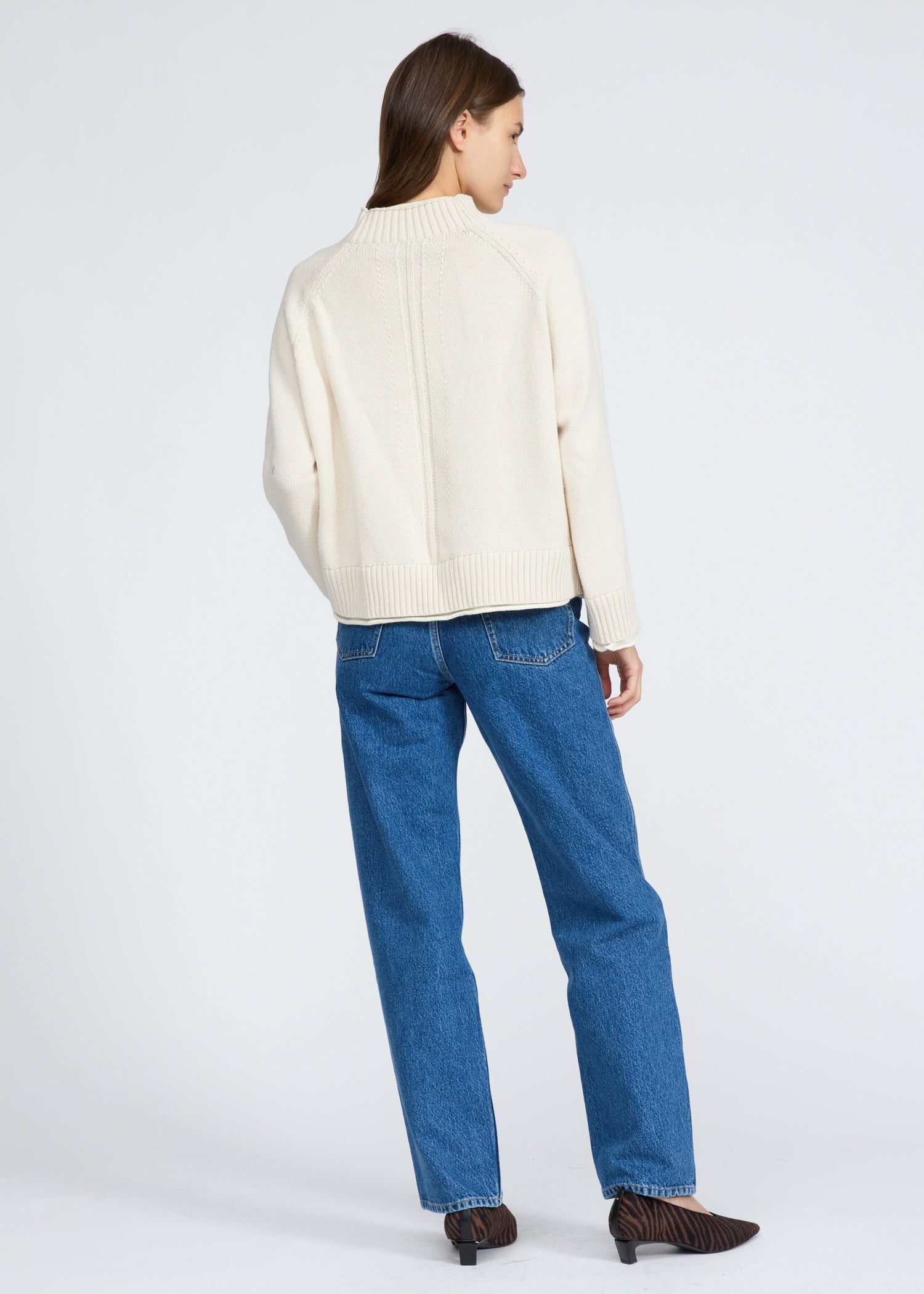 Rag & Bone sweaters Rag & Bone - Hazel Roll Neck Cotton & Wool Sweater in Ivory