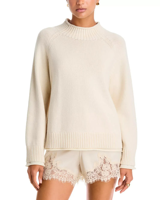 Rag & Bone sweaters Rag & Bone - Hazel Roll Neck Cotton & Wool Sweater in Ivory