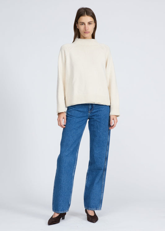 Rag & Bone sweaters Rag & Bone - Hazel Roll Neck Cotton & Wool Sweater in Ivory