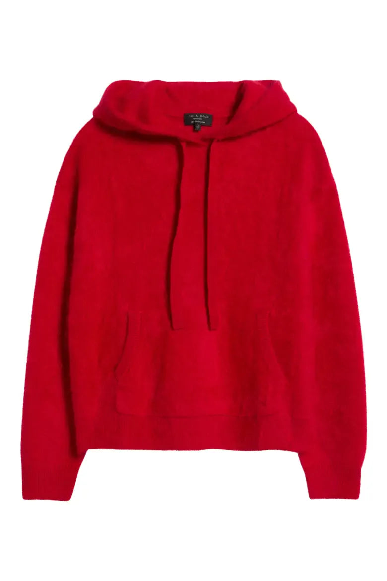 Rag & Bone Sweaters Rag & Bone - Jada Brushed Cashmere Hoodie in red