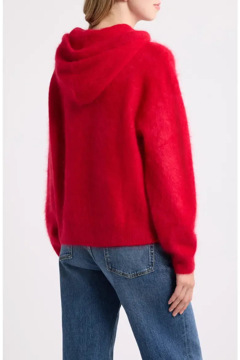 Rag & Bone Sweaters Rag & Bone - Jada Brushed Cashmere Hoodie in red