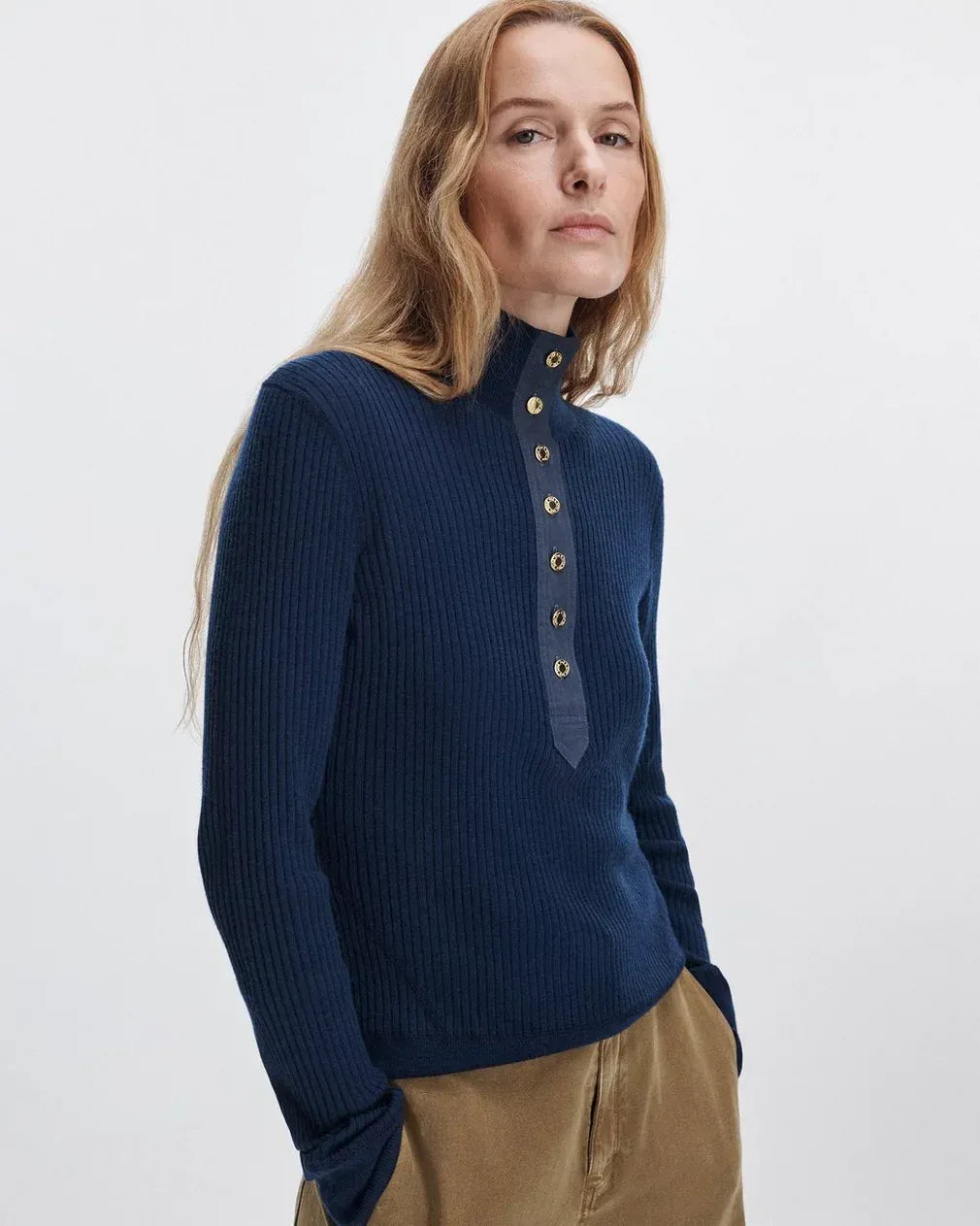 Rag & Bone sweaters Rag & Bone - Lucy merino wool henley in Navy