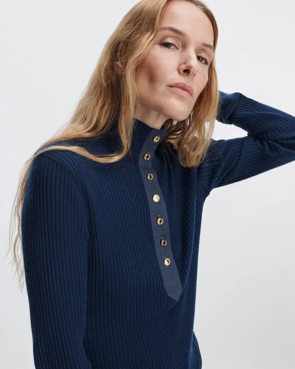 Rag & Bone sweaters Rag & Bone - Lucy merino wool henley in Navy