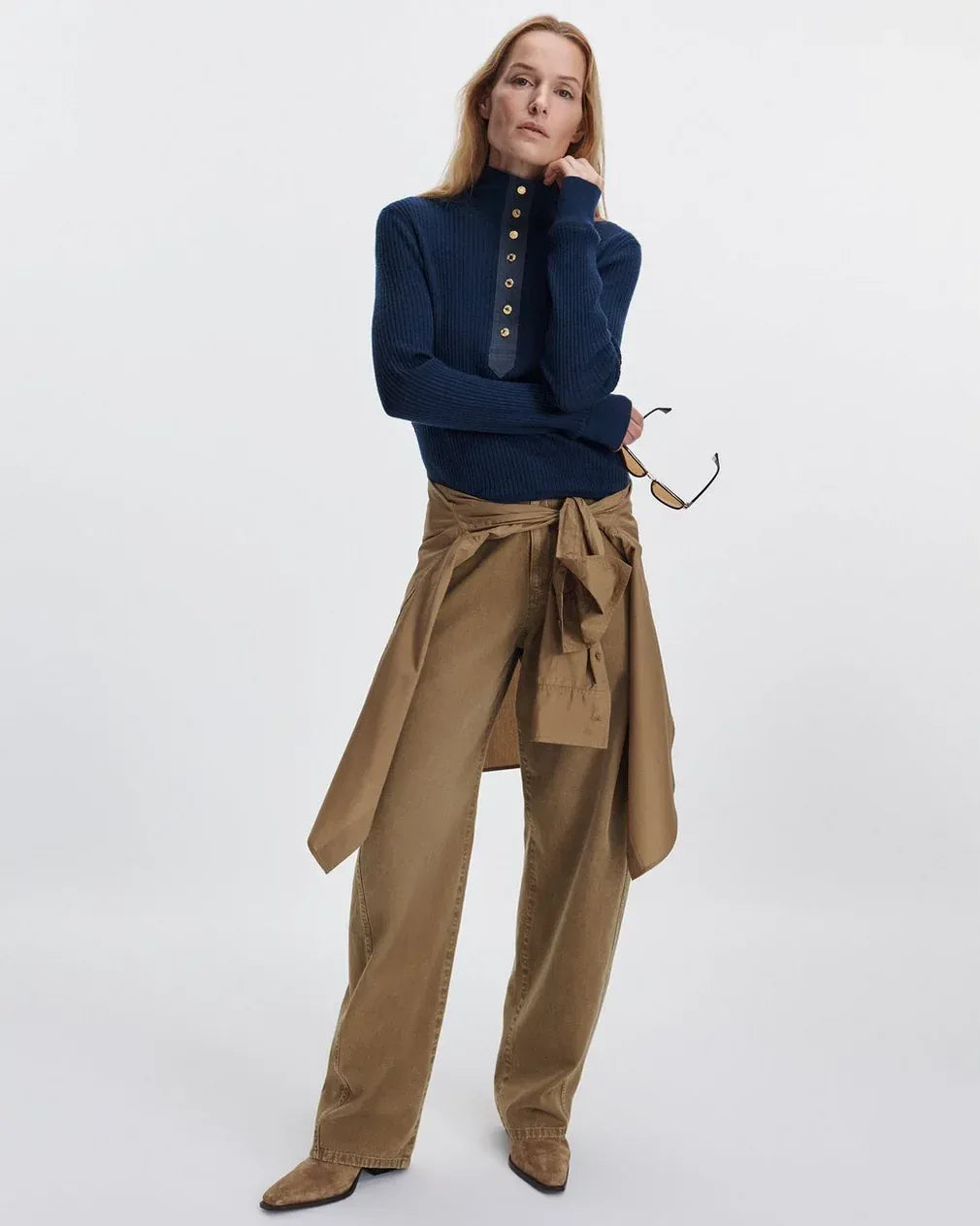 Rag & Bone sweaters Rag & Bone - Lucy merino wool henley in Navy