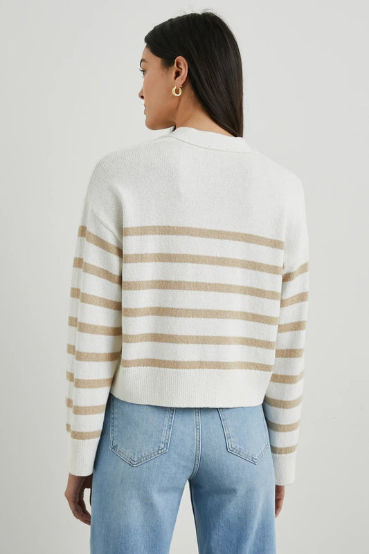 Rails Jackets M Rails - Geneva Cardigan in Sand Stripe