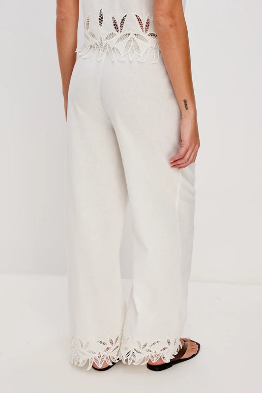 Rails Pants Rails - Emmie pant in white palm embroidery