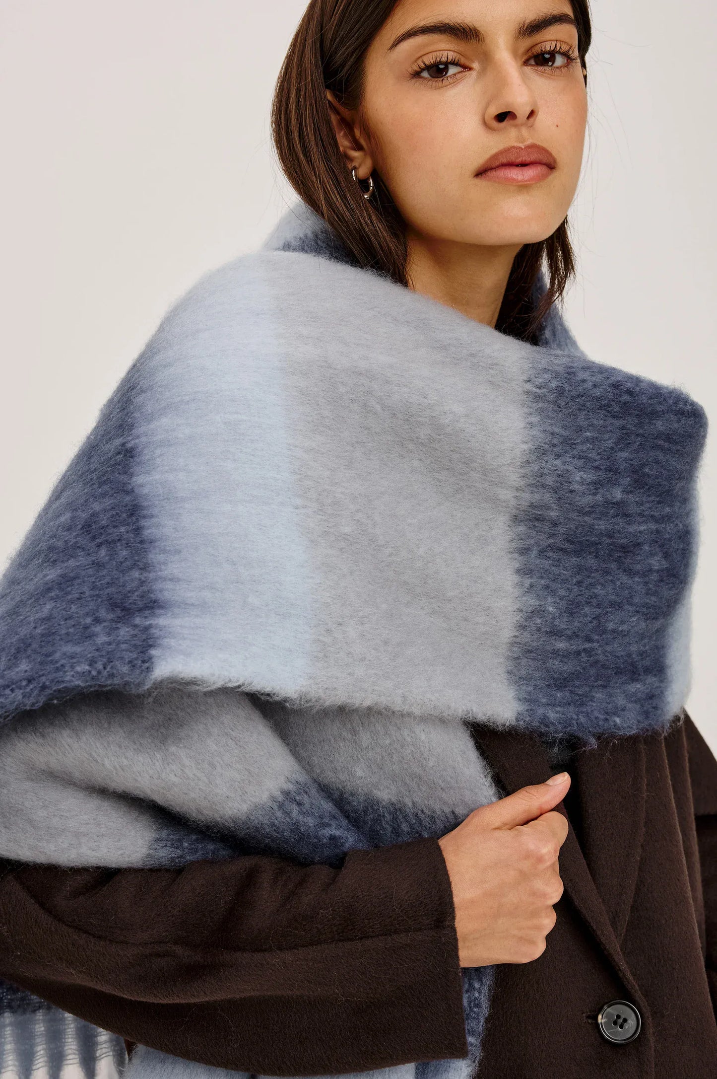 Rails Scarves & Shawls O/S Rails - Oslo scarf in Sky Indigo Stripe