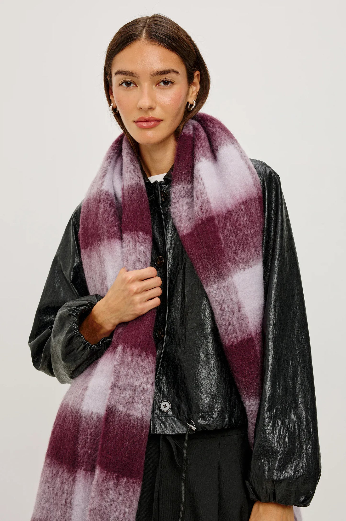 Rails Scarves & Shawls O/S Rails - Oslo scarf in Wine lilac check