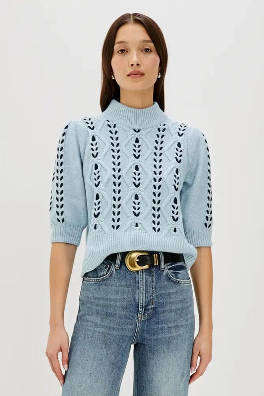 Rails Shirts & Tops Rails - Addy Sweater in Sky Navy Cables