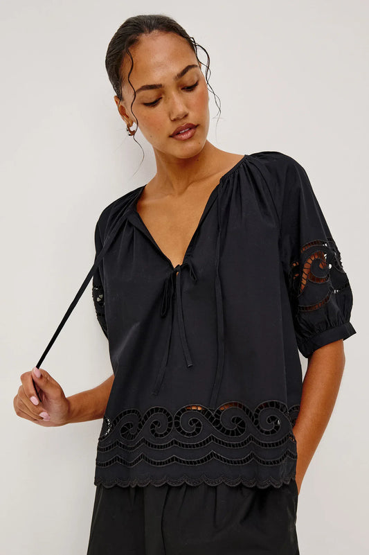 Rails Shirts & Tops Rails - Catalene Top in Black embroidery