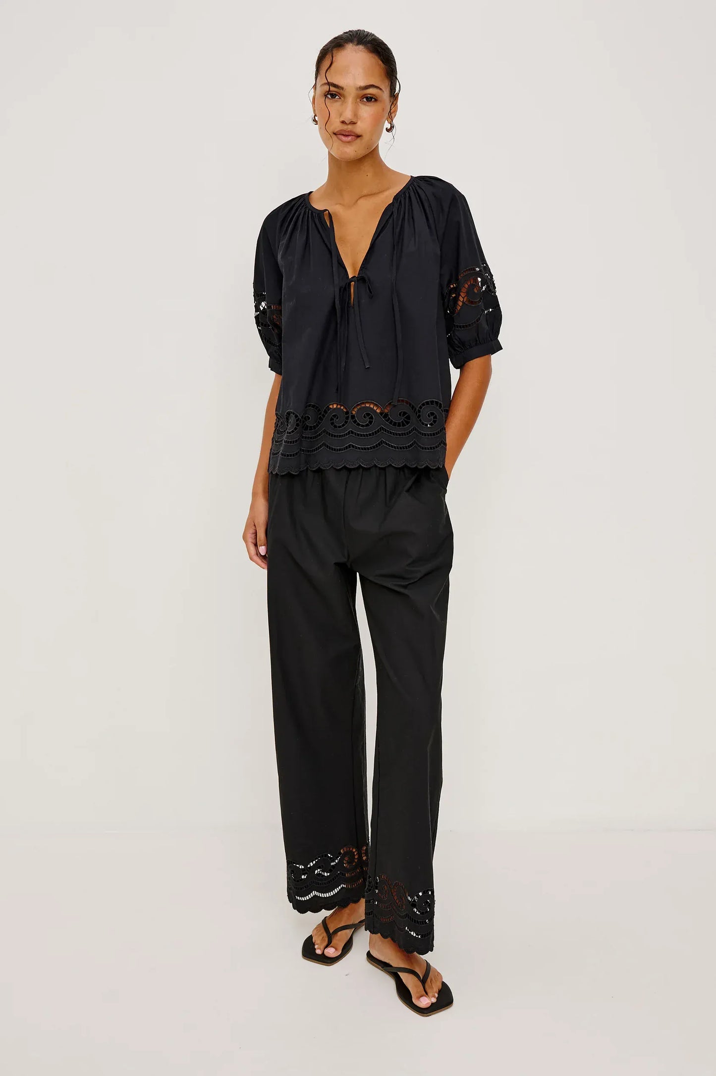 Rails Shirts & Tops Rails - Catalene Top in Black embroidery