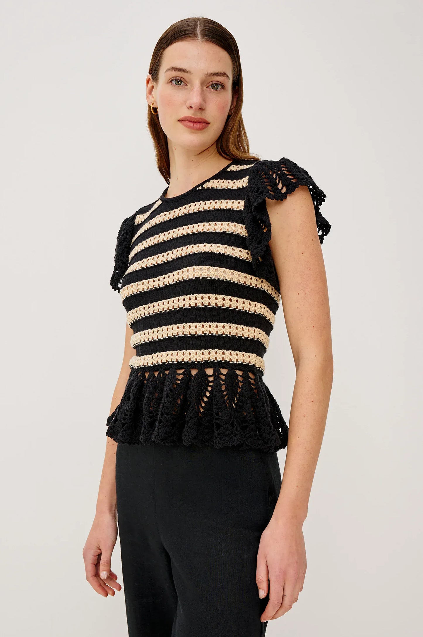 Rails Shirts & Tops Rails - Coen Top in Black Oat Stripe