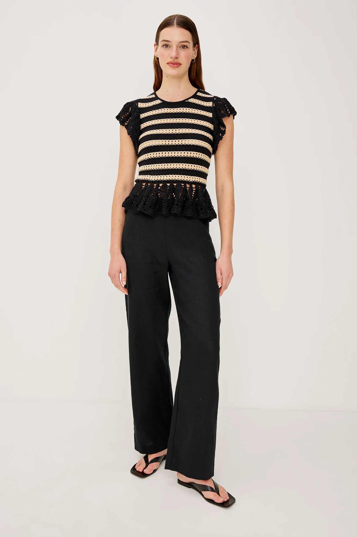 Rails Shirts & Tops Rails - Coen Top in Black Oat Stripe