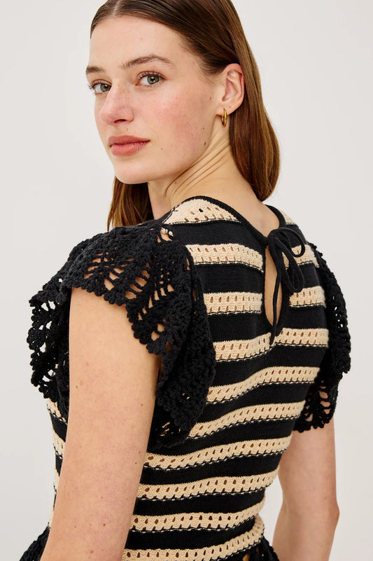 Rails Shirts & Tops Rails - Coen Top in Black Oat Stripe