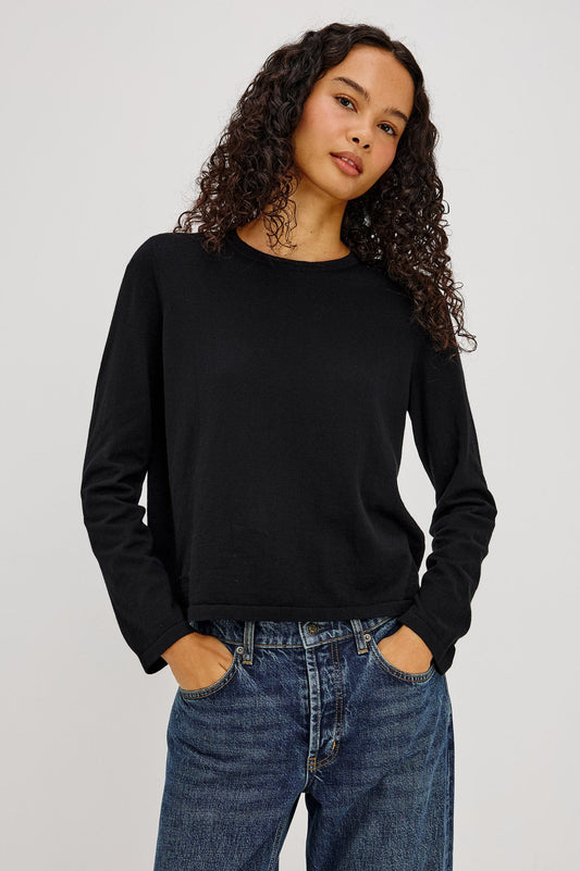 Rails Shirts & Tops Rails - Cotton cashmere long sleeve t-shirt in black