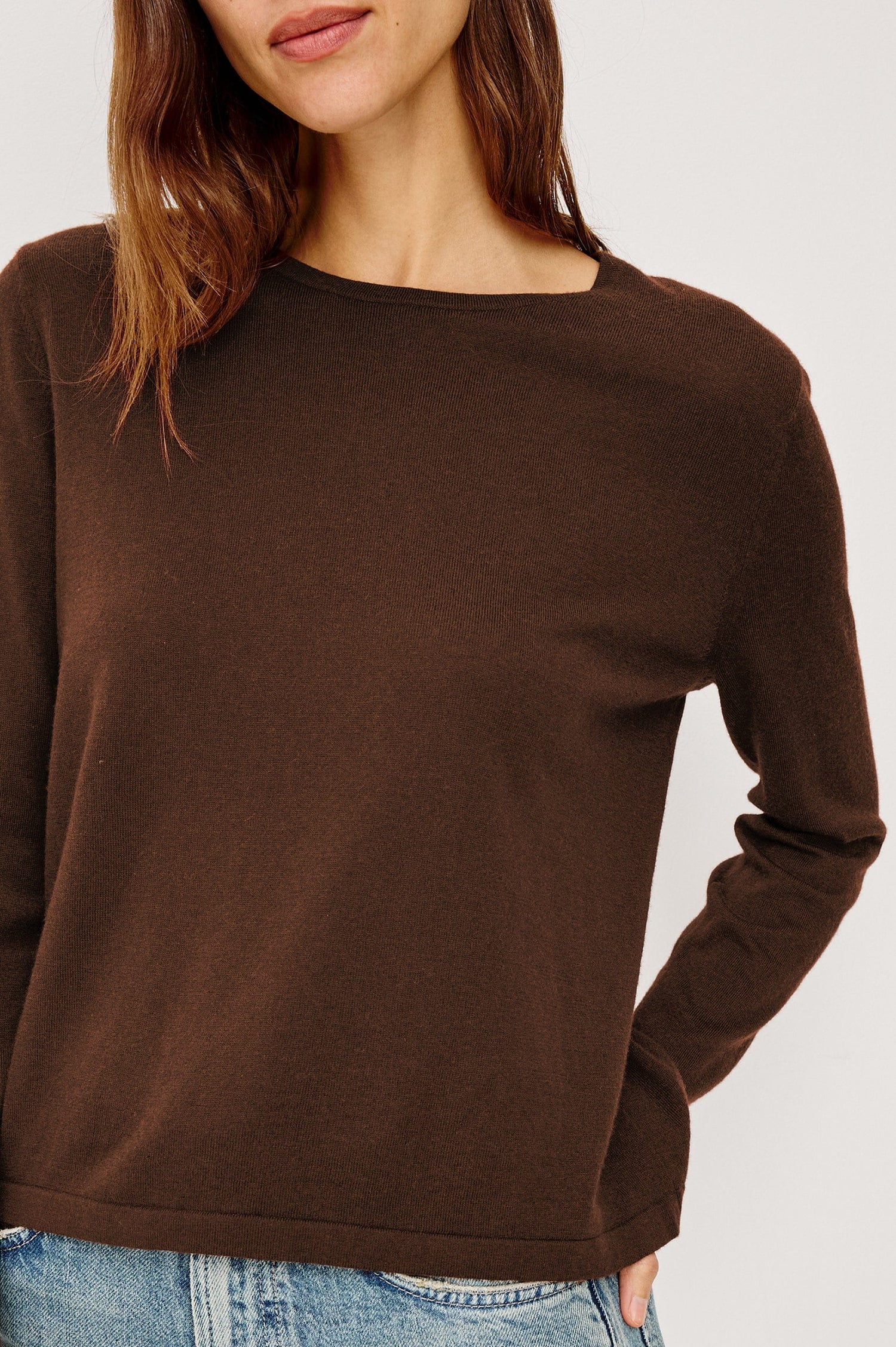 Rails Shirts & Tops Rails - Cotton cashmere long sleeve t-shirt in Espresso