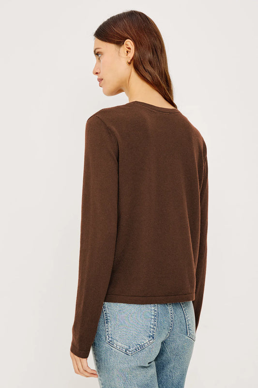 Rails Shirts & Tops Rails - Cotton cashmere long sleeve t-shirt in Espresso