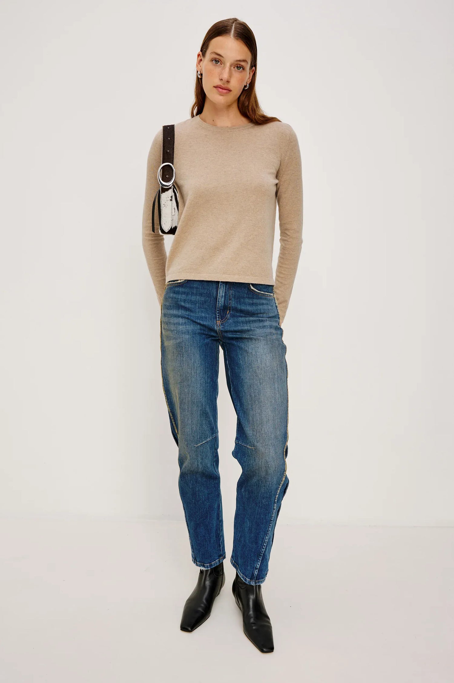 Rails Shirts & Tops Rails - Cotton cashmere long sleeve t-shirt in Heather Oat