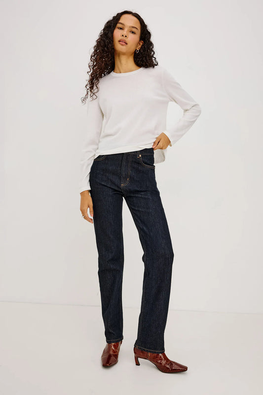 Rails Shirts & Tops Rails - Cotton cashmere long sleeve t-shirt in white
